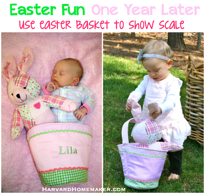 Baby's First Easter - Use Basket to Show Scale One Year Later