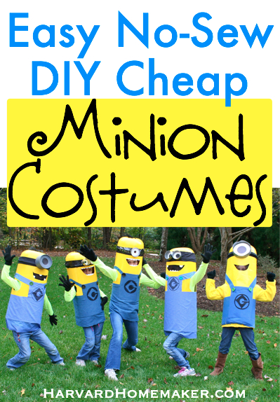 No Sew Easy DIY Cheap Minion Costumes by Harvard Homemaker