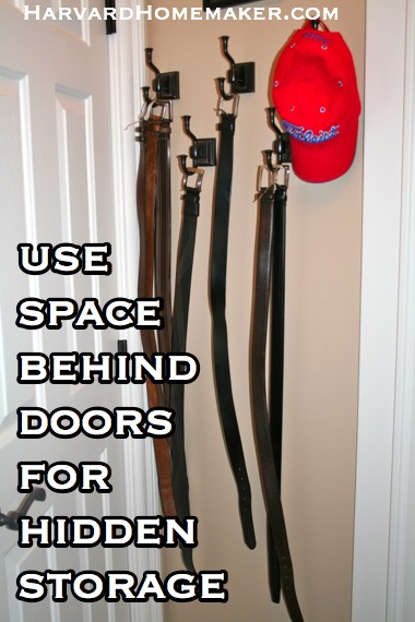 Use space behind doors for hidden storage