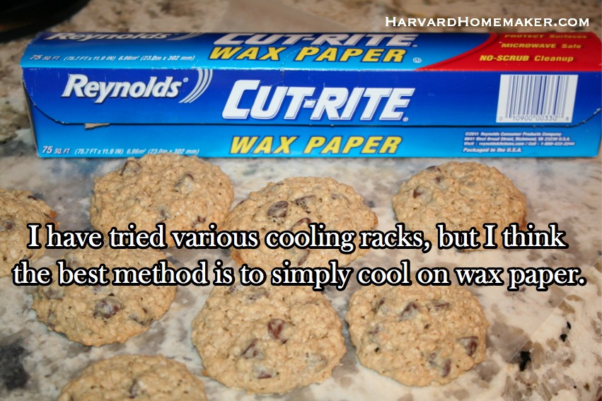 Oatmeal Chocolate Chip Cookies Cool Wax Paper