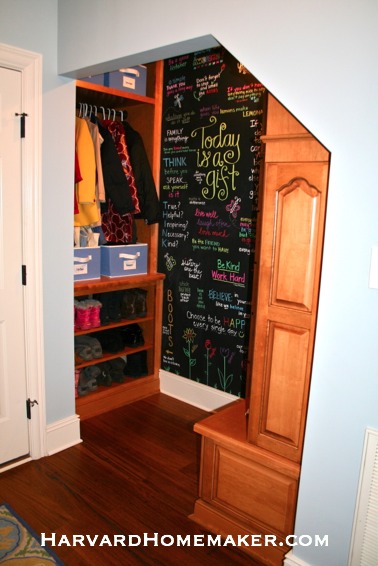 Transform a Closet Under Your Stairs to Create a Fun and Functional Mudroom! - Harvard Homemaker