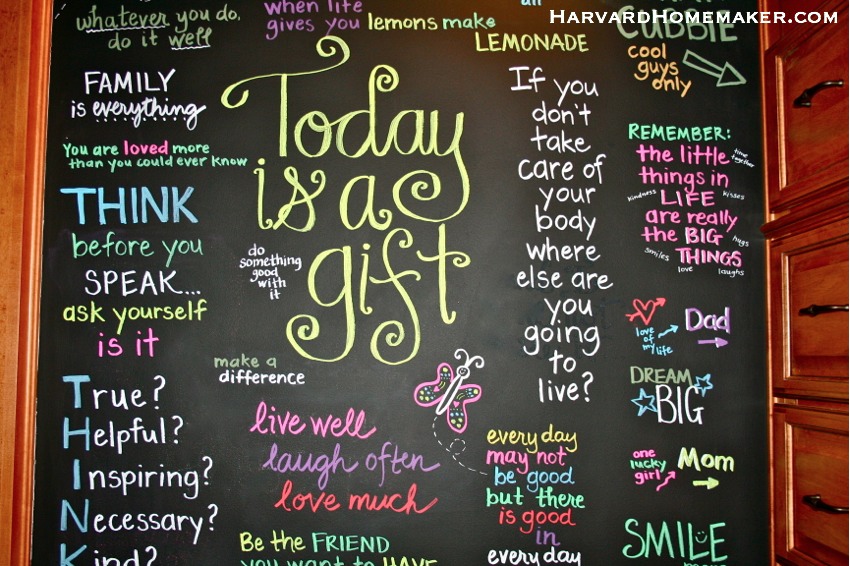 Use Chalkboard Paint to Create a Fun and Inspirational Wall of Quotes! - Harvard Homemaker